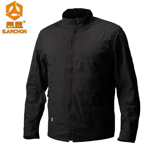 S.archon Men's Casual Assassin Tactical Jacket with Windproof Waterproof & Standing Collar for Spring Autumn Outdoor Activities