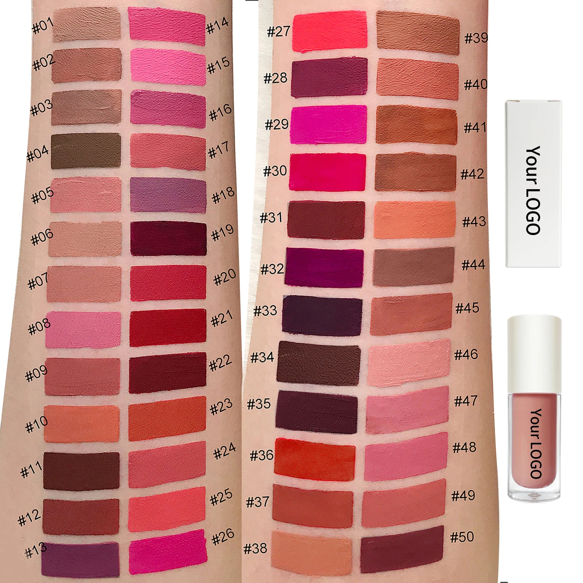 Wholesale 50-Color Big Wand Lipstick Private Label Vegan Liquid Matte Lipgloss Long Lasting Mineral Formula MSDS Certification