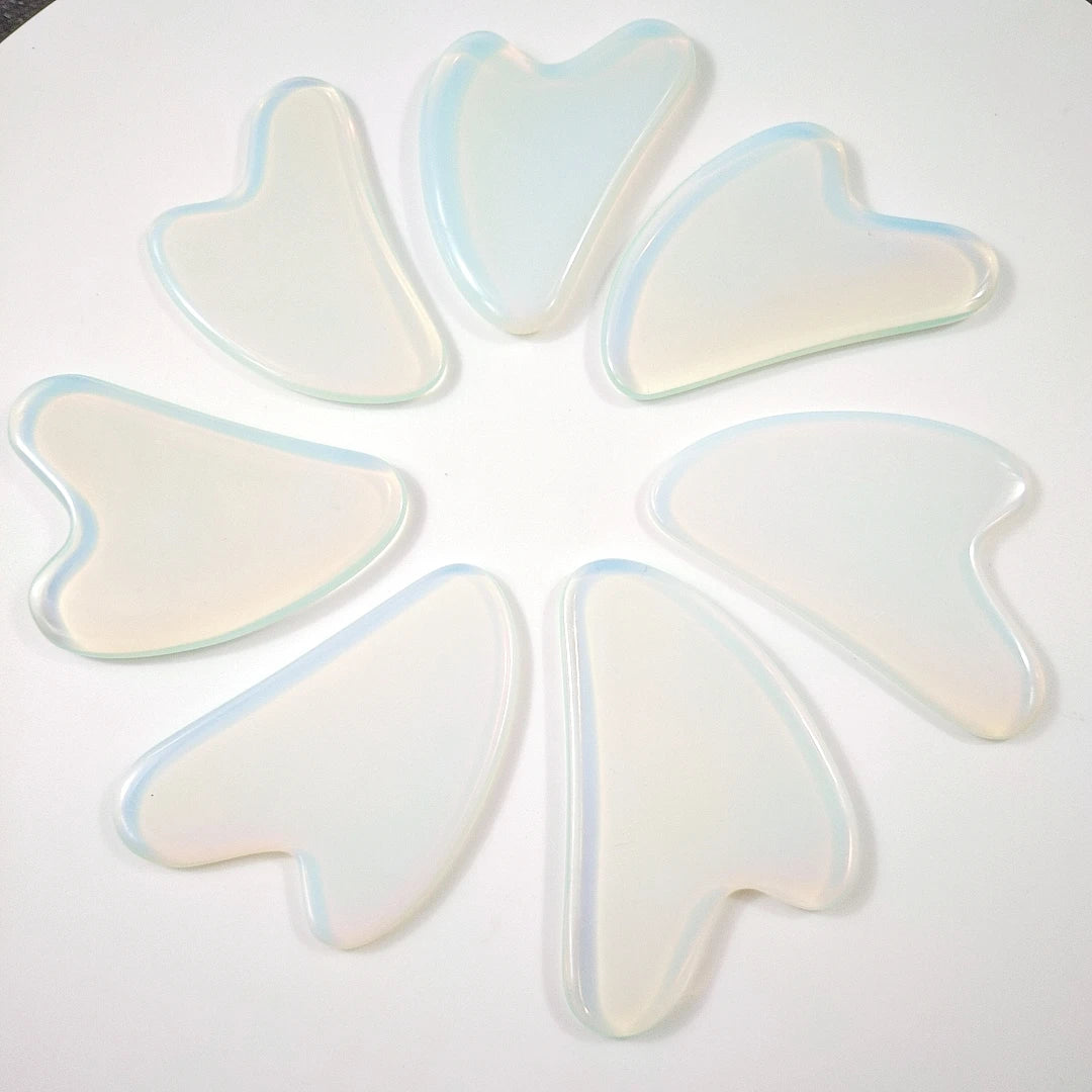 HY Good price opalite gua sha massage tool natural crystal heart shape scraping board scraper tool