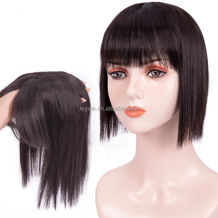 AliLeader Wholesale Cheap Price High Quality Synthetic Women Toupee Wig Clip on Hair Pieces Topper for Cover Thinning/Grey Hair