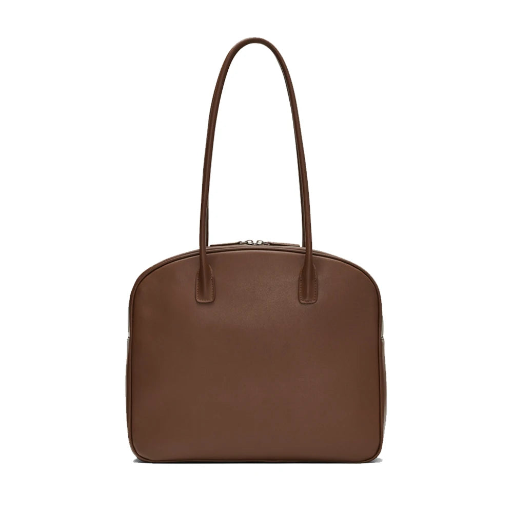 Large Capacity Fashion Women's Handbag RFID Polyester Lining Handmade Genuine Leather Tote Shoulder Bag with Zipper Closure