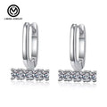XEZ019 Tennis Band Eternity Round 0.8Ct Moissanite Stud Drop Dangle Hoop Earring Sterling Silver Men Women Fine Jewelry
