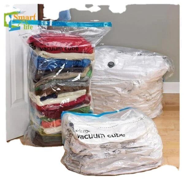 Three-Dimensional Durable Reusable Jumbo Travel Storage Bag with Hand Pump Space Saver Seal for Vacuum Compression Clothing Use