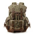 In Stock Large Capacity Leather Canvas Backpack for Men Custom Logo OEM Vintage Waterproof Laptop School Daypack Wholesale