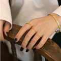 New Design S925 Sterling Silver Simple Style Cold Wind Irregular Geometry Ringant Adjustable Finger 925 Ring Women JF300