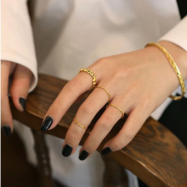 New Design S925 Sterling Silver Simple Style Cold Wind Irregular Geometry Ringant Adjustable Finger 925 Ring Women JF300