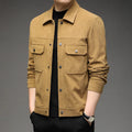 Men's Casual Business Jacket New Trendy Corduroy Lapel Coat for Spring Thin Stand Collar Fashion for Youth and Adults