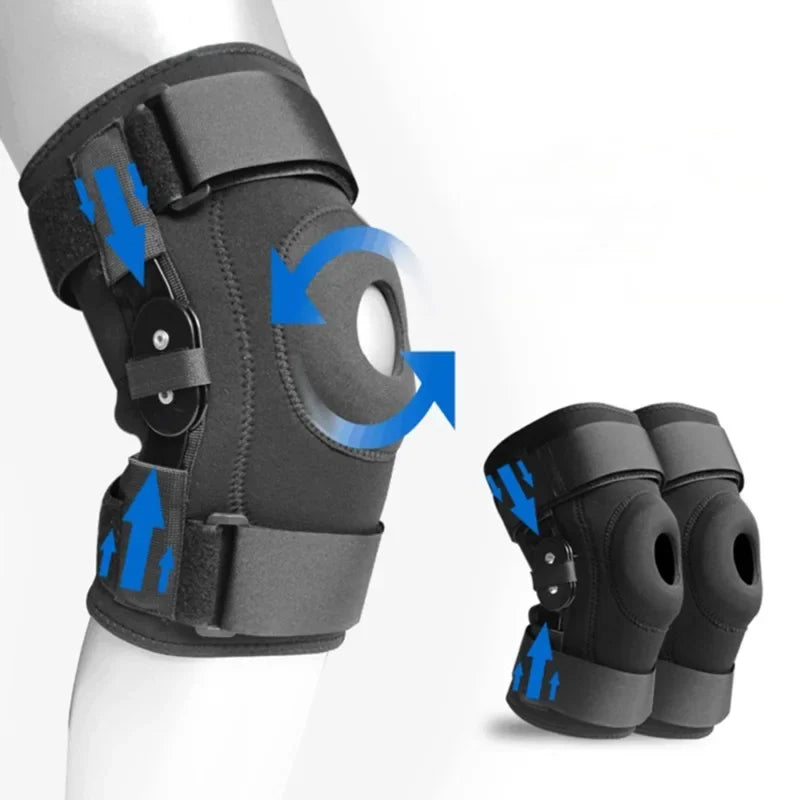 Meniscus Tear Arthritis Pain Relief Gym Knee Pads Hinged with Strap Side Patella Stabilizers Basketball Knee Brace Made Spandex