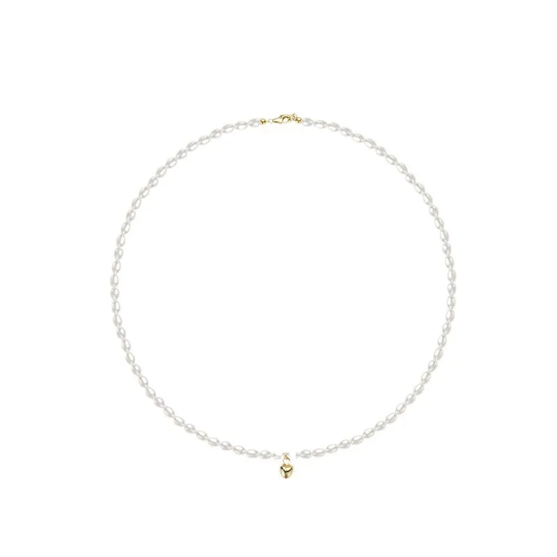 Trendy Handmade Freshwater Baroque Pearl Beads Clavicle Necklace Pure Natural Necklace for Women
