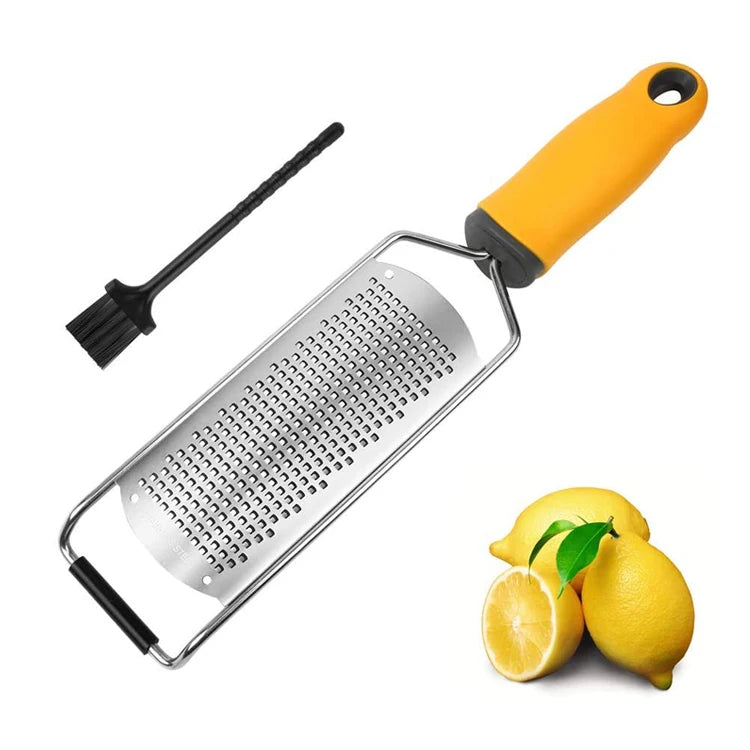 Razor-Sharp Blade Stainless Steel Lemon Zester Grater with Protective Cover and Cleaning Brush