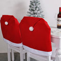 Christmas Chair Cap Restaurant Hotel Decoration  Red Velvet Chair Cover Christmas Chair Cover