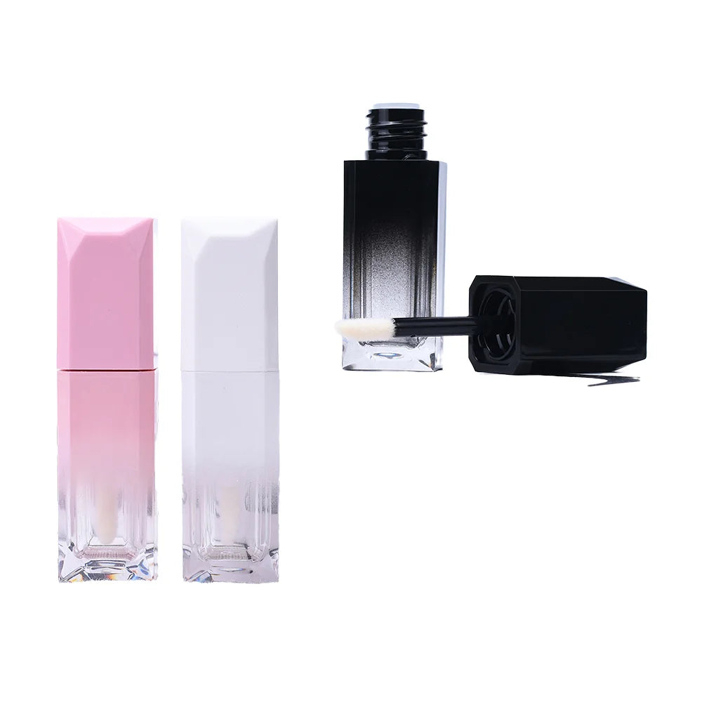 Clear and Purple Lip Gloss Tubes 5ml Plastic and ABS for Lipstick Mascara Packaging with Screen Printing Surface Treatment