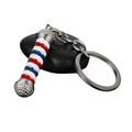 Promotion Hairdresser 3D Barber Shop Sign Keychain Barber Turn Light Pendant Hair Stylist Gift Hair Barber Gift Metal Key Chains