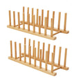 Single-Tier Wooden Rack Stand Drain Kitchen Organizer Storage Holder for Dish Plate Cup Bowl Bottle Display Standing Type
