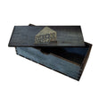 Black Stained Folding Wooden Gift & Beverage Packaging Box Multifunctional Rectangle Wooden Keepsake Box