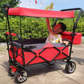 Picnic Wagon Cart Folding Trolley Camping Cart with Canopy Kids Child Foldable Wagon Factory