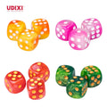 For Udixi Customizable Logo 12mm Plastic D6 Pip Dice 6 Sides Square Acrylic Dice for Board or Card Games Colored for Casinos
