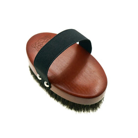 Lymphatic Oval Design Elastic Strap Energy Ionic Dry Body and Massage Brush Fine Bronze Bristles Creates Oxygen Brushing Body