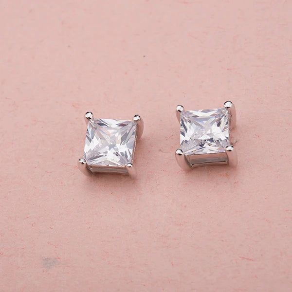 Hot Sale 925 Sterling Silver CZ square Earring