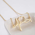 G212 Copper Chain Stainless Steel Pendant Fashion Heart Necklace for Women Ecg Pendant Necklace