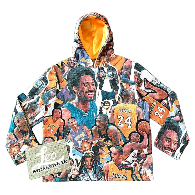 Fashion Hiphop Streetwear Tapestry Hoodie Men Basketball Cool Top Clothing Tapestri Blanket Plus Size Men's Hoodies Sweatshirts