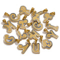 26 Letter Alphabet Charms Stainless Steel Enamel Letter Charm for Women Necklace Earring Jewelry Findings Pendants Bulk