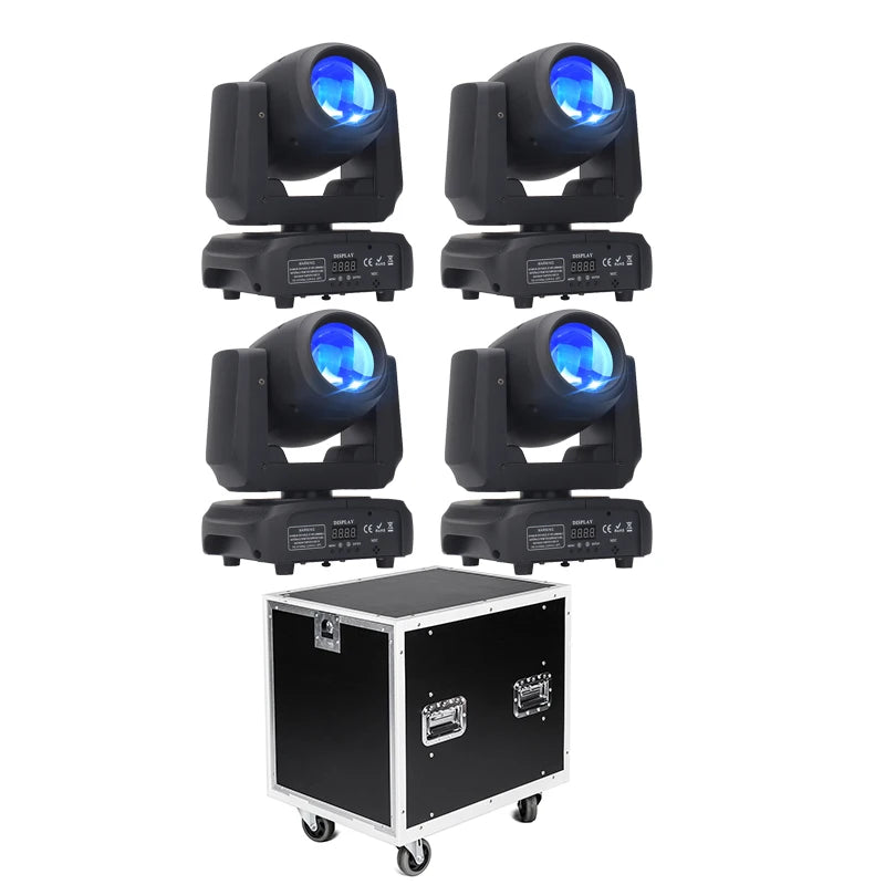 4Pcs 100W Spot Gobo Prism Led Moving Head Beam Light Packed in Flight Case