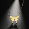 2024 18K Real Gold Plated Stainless Steel Women's Link Butterfly Necklaces Trendy Bright Colors No Fade No Rust for Anniversary