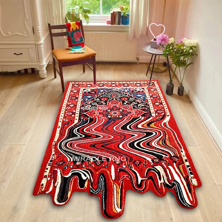 Elongated Wallart Drip Rug Custom Printed Rugs Size Shape Living Room Large Runner Floor Melt Carpet and Rugs