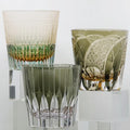 11 oz Luxury Japanese Edo Kiriko Engraved Glass Whiskey Tumbler Old Fashioned Purple Amber Iced Rocks 320ml with Gift Box