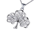 925 Unisex Silver Celtic Knot Pendant Necklace with Zircon for Engagement Wedding or Party