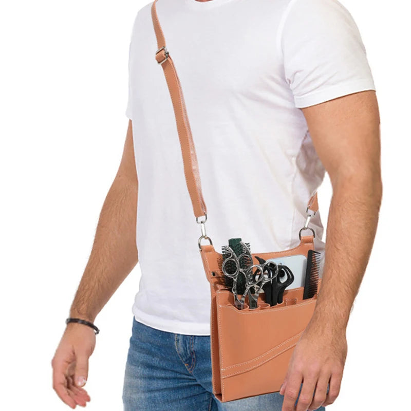 Hair Scissor Clips Comb Case Barber Holster Pouch Holder Tool PU Leather Waist Pack Belt Hairdressing Scissors Crossbody Bag