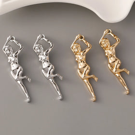 Statement Gold Plated Mannequin Earrings Wholesale Women Manikin Stud Earrings Art Jewelry