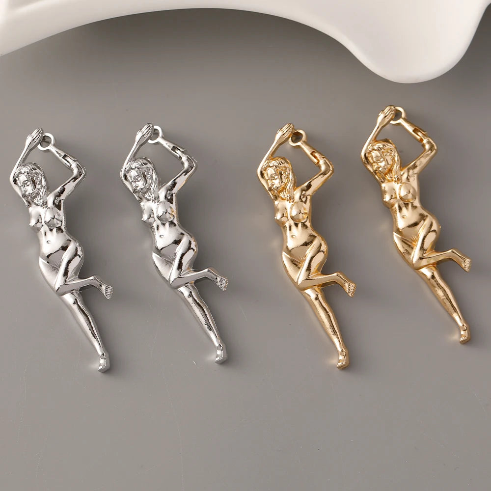 Statement Gold Plated Mannequin Earrings Wholesale Women Manikin Stud Earrings Art Jewelry