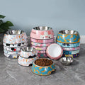 Quality Eco-friendly Luxury Pet Food Feeding Printing Pet Bowl Stainless Steel Water Dog Cat Bowl Custom logo Feeder Dog Bowls