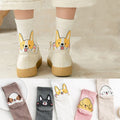Wholesale Korean Cute Corgi Dog Print Socks Funny Cartoon Animal Cotton Crew Socks for Women