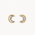 LOZRUNVE New Arrivals 18K Gold Plated Diamond Moon Stud Earring 925 Silver