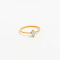 Fenny 18K Gold Plated Wholesale Waterproof Dainty Designer Fine Irregular Long Zirconia Stainless Steel Ring for Women