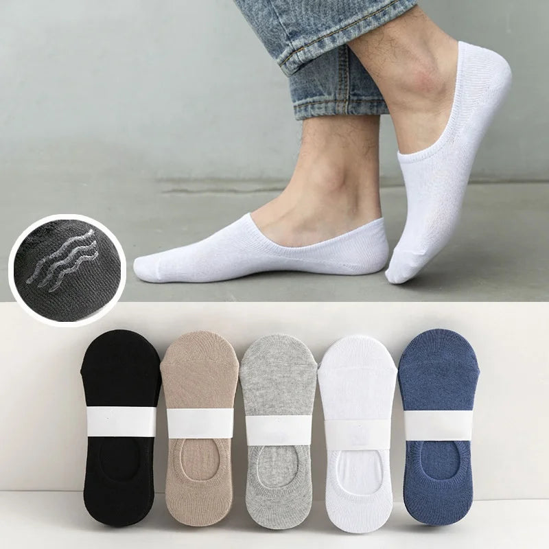 Wholesale Bulk Plain Thin Boat Invisible Socks Cotton Non Slip No Show Loafer Socks for Men