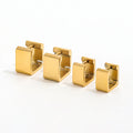 Fenny 18K Gold-plated Wholesale Waterproof Fashion Dainty Hollow Geometric Square Band Hoop Stainless Steel Earring for Women