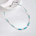 Vintage Natural Turquoise Stone Women's Necklace Choker Geometric Moonstone Jewelry Choker