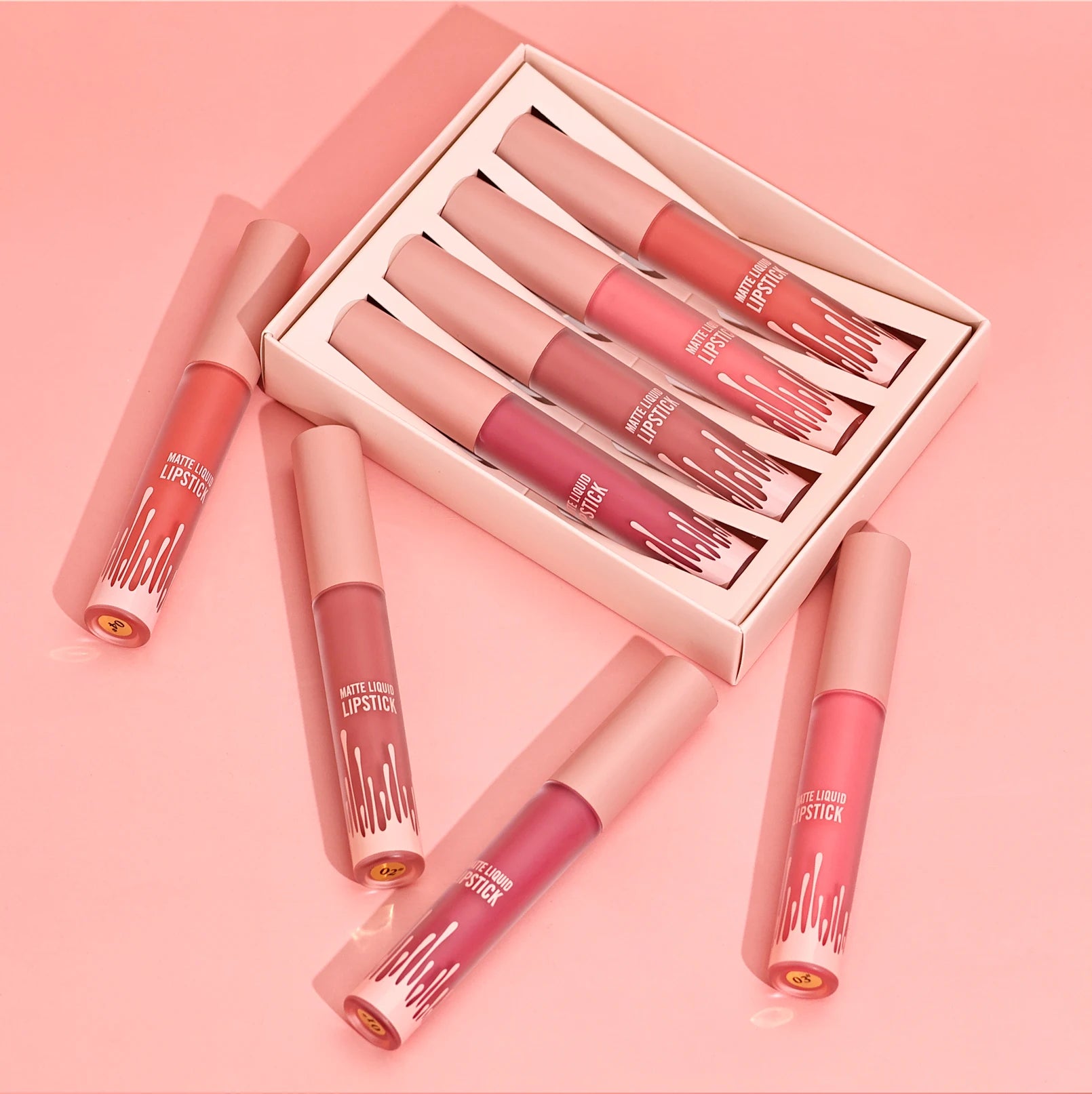 New Liquid Matte Lipstick Set 4  Pcs Long Lasting High Pigment Private Label Liquid Lipstick Sets Makeup
