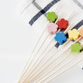 Customized 3.5*2.5cm Wooden Blank Toothpick Flag Eco-Friendly Disposable National Flags for Food Decoration Made of Bamboo