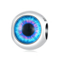Blue Devil's Eye 925 Sterling Silver Bead Cubic Zirconia Demon Eye Charm DIY Bracelet Making for Women Boho Jewelry Gift SCC2287