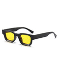 QB5306 Custom Logo Fashionable Retro Small Square Sunglasses Eyewear Women Yellow Lens UV400 Black Sun Glasses