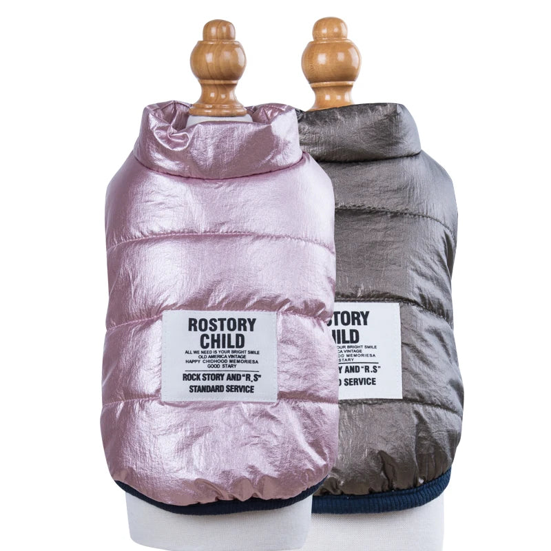 Metallic Puppy French Bulldog Apparel Warm Bulldog Jacket Pet Dog Puffer Vest Coat
