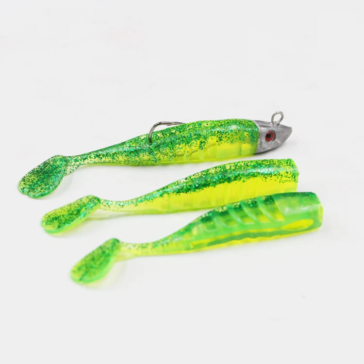 Selco 11cm PVC Soft Lures with Lead Jig Head for River Lake Stream Ocean Boat Fishing Catching Bass Species