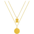 Fashion Accessories 2 Layers Hip Hop Chain Women Jewelry Gifts Good Luck Silver Gold Pendant Necklace