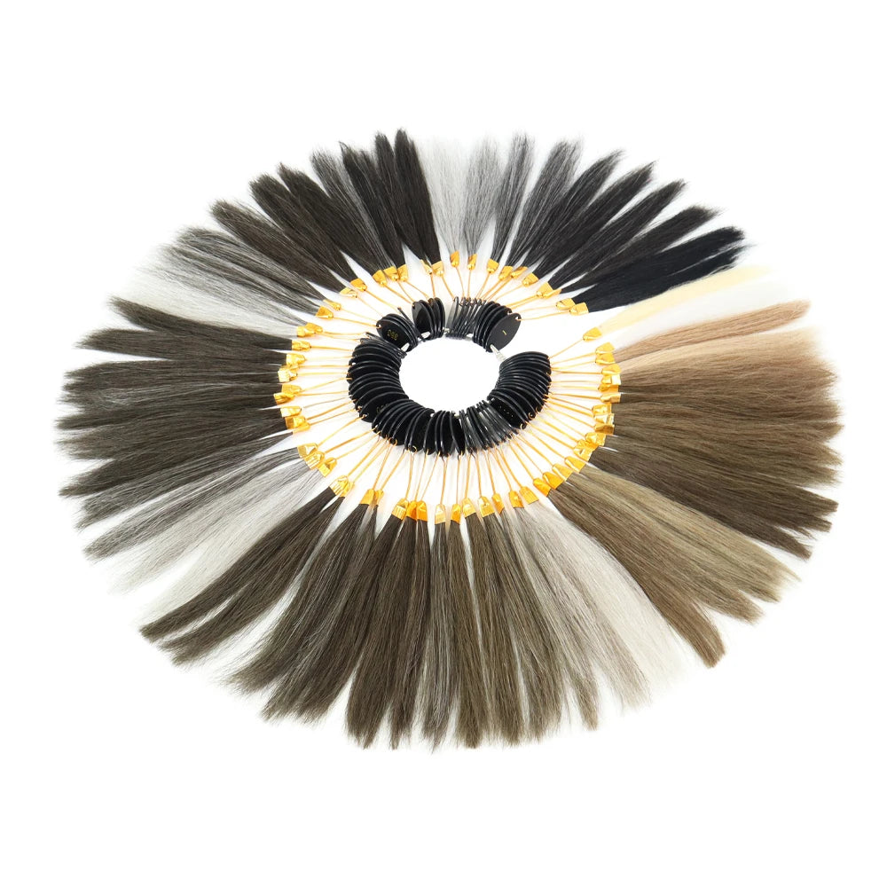 Hair Nature Men's Easy Color Ring Straight Human Hair 64 Colors Accessories for Hair System Hair Color Chart MegaBDM