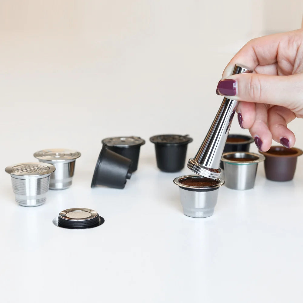 Refillable Compatible Coffee Filter Capsule Pods Reusable Stainless Steel Coffee Capsule Metal K Cups Coffee Pods